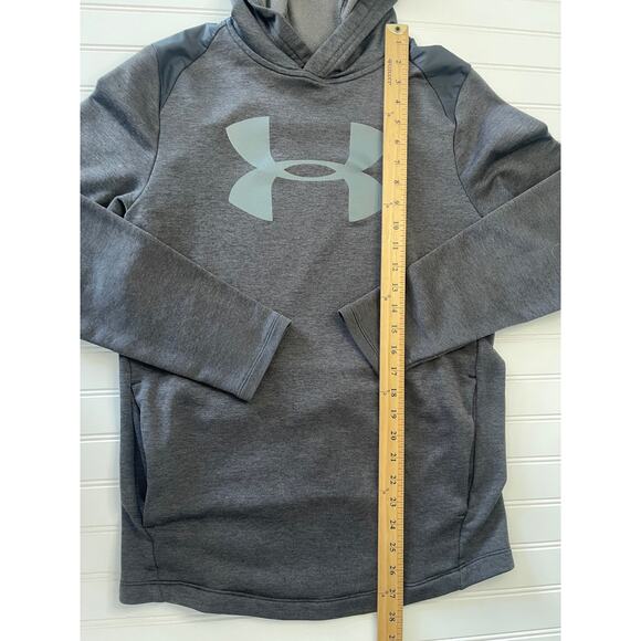 Under Armour Loose Gray Hoodie Pockets Sweatshirt - Size Men's Small - Picture 4 of 9